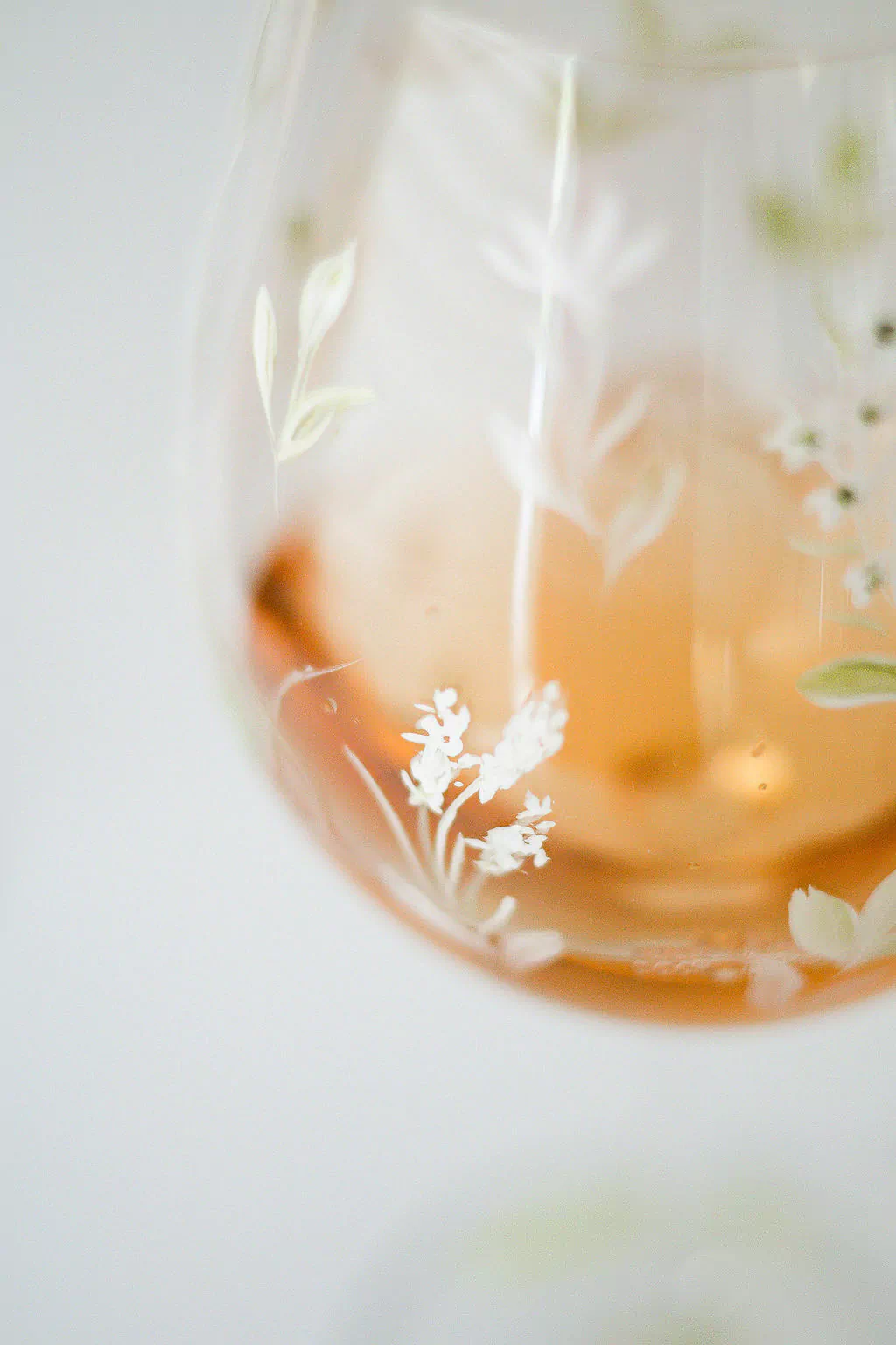 Taça de Vinho e Água - Orquidea White and Green