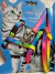 Conjunto pretal y correa para gatos multicolor