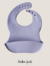 Babero De Silicona Premium Liso Con Bolsillo Regulable