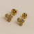 Brinco três zircônias azuis em ouro 18K - comprar online
