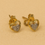 Brinco Coração em Ouro 18K Amarelo e Branco com 4 Diamantes - comprar online