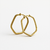Brinco Argola oval sextavada em ouro 18K - comprar online