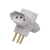 PLUG T 3 SAIDAS 2P + T BRANCO 10A 250V ILUMI
