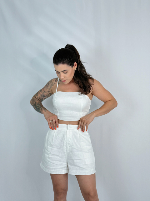 TOP FAIXA LINHO OFF WHITE BIA