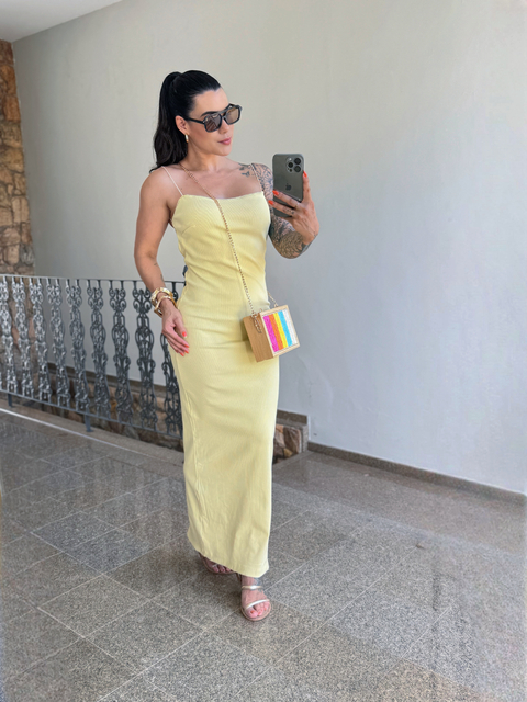 VESTIDO MIDI NATALIE AMARELO