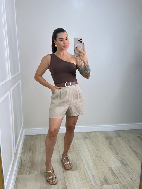 BLUSA CATARINA OMBRO SÓ MARROM - comprar online