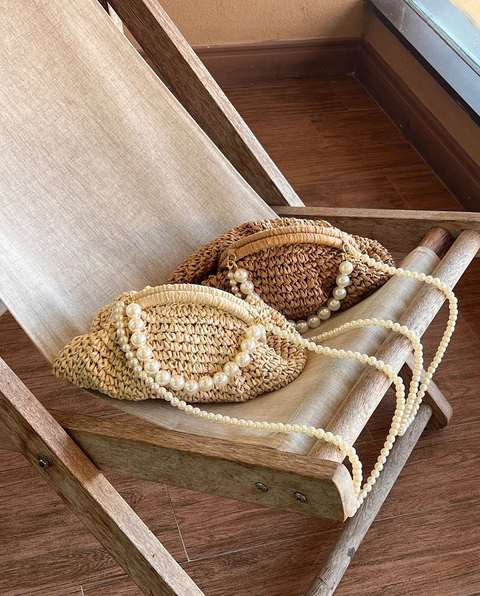 BOLSA OLGA ALÇAS DE PÉROLAS