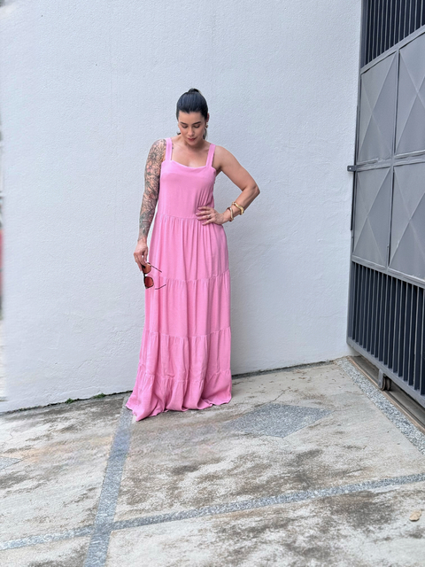 VESTIDO LONGO MARROCAINE ROSA - comprar online