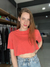 CROPPED MANGUINHA MILD / laranja - comprar online