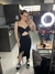 VESTIDO CANELADO MIDI / preto