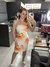 VESTIDO DRAP FLORAL / laranja
