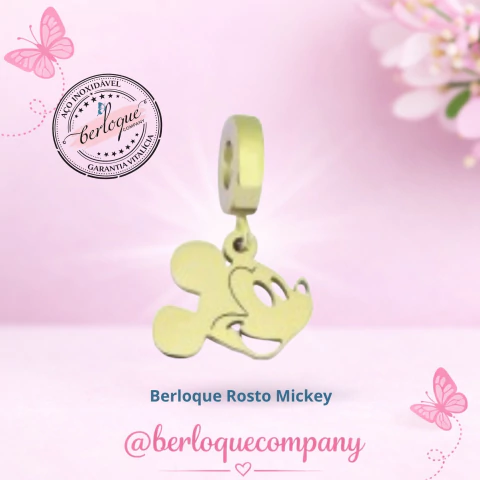 Berloque Rosto Mickey - Aço Dourado - comprar online