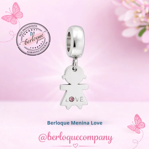 Berloque pingente para pulseira Menina Love Filha Irmã - Aço Inox - comprar online