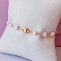 Pulseira Coraçoes de Pérola - comprar online