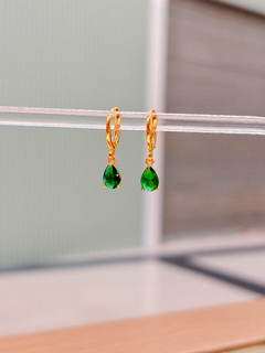 Brinco Argolinha Gota Verde - comprar online