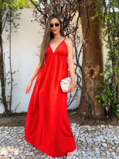 VESTIDO LONGO VERMELHO VENUS