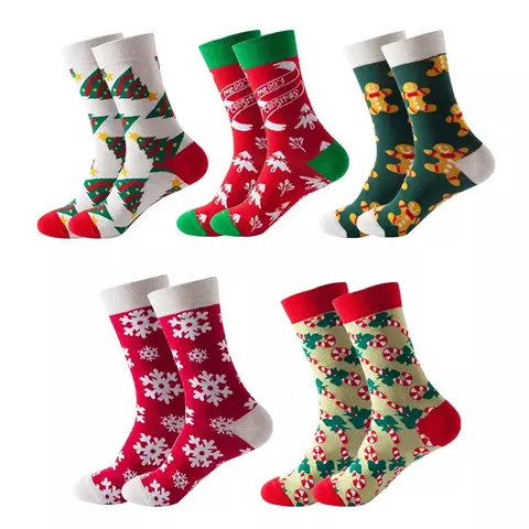 5 pares de calcetines navideños .