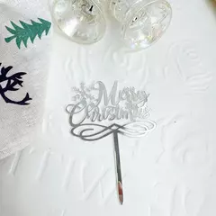 Adorno para tarta de Feliz Navidad, acrílico, rojo, verde y dorado, decoración para tarta de árbol, regalos para niños, suministros para fiesta de postre de Navidad - comprar en línea