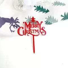 Adorno para tarta de Feliz Navidad, acrílico, rojo, verde y dorado, decoración para tarta de árbol, regalos para niños, suministros para fiesta de postre de Navidad - ingrid berman