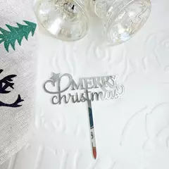 Adorno para tarta de Feliz Navidad, acrílico, rojo, verde y dorado, decoración para tarta de árbol, regalos para niños, suministros para fiesta de postre de Navidad - tienda en línea