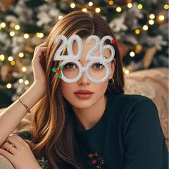 Gafas divertidas digitales con tema navideño en internet