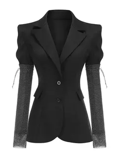 Blazer Sexy de manga larga con cuello en V - tienda en línea