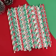 Pajitas de papel mezcladas navideñas - comprar en línea