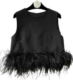 TOP NEGRO PLUMAS