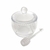 Meleira de Cristal com Colher Pearl 10cm x 8cm x 7cm - Wolff