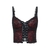 Goth cruz impressão laço bodycon colheita topos camis preto - comprar online