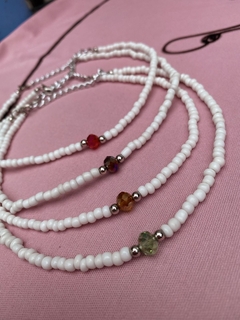 Choker blanco dije cristal