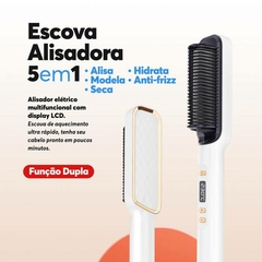 Escova alisadora de cabelo 5 em 1