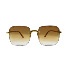 Óculos Feminino Grande Cristalizado Moderno Marrom - ZF015M