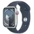 Apple Watch Series 9 (GPS+Cellular 45 mm) Caixa Prateada de Alumínio Pulseira Esportiva Azul Tempestade