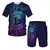 Conjunto 2 peças - camiseta e shorts masculino estampados em 3D na internet
