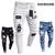 Moda outono calça jeans com bordado masculino - NM Presentes | Frete Grátis