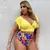 Imagem do Biquini de praia estampado feminino de cintura alta