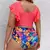 Biquini de praia estampado feminino de cintura alta na internet