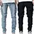 Jeans masculino multi-bolsos de cintura média - comprar online