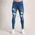 Moda outono calça jeans com bordado masculino - comprar online