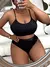 Maiô de biquíni monocromático plus size modelo europeu - loja online
