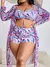 Conjunto de biquíni feminino push-up de três peças - loja online