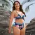 Conjunto de biquíni feminino push-up de três peças na internet
