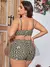 Conjunto de biquíni feminino push-up de três peças