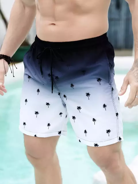 Bermuda de praia estampado masculino
