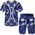 Imagem do Conjunto 2 peças - camiseta e shorts masculino estampados em 3D