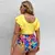 Biquini de praia estampado feminino de cintura alta - loja online