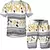 Conjunto 2 peças - camiseta e shorts masculino estampados em 3D na internet