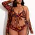 Conjunto de biquíni feminino push-up de três peças na internet