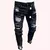 Moda outono calça jeans com bordado masculino